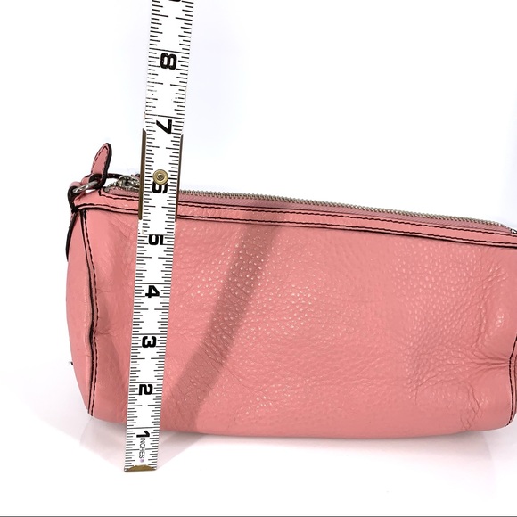 Cole Haan Pink Pebble Leather Baguete Shoulder Bag - Picture 10 of 11